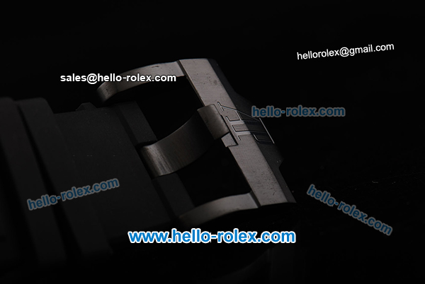Audemars Piguet Royal Oak Survivor Swiss Valjoux 7750 Automatic Movement PVD Case with Black Dial Stick Markers and Black Rubber Strap - Click Image to Close